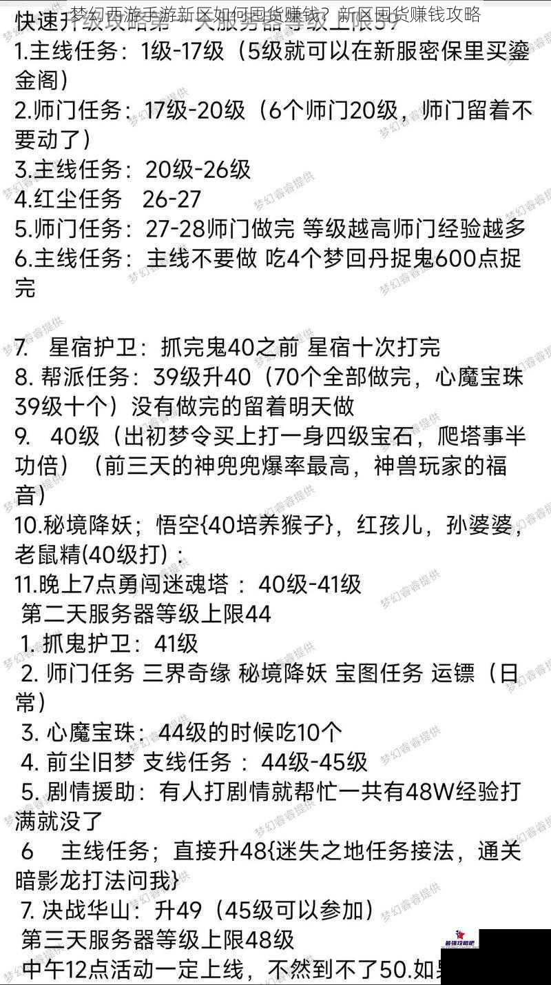 梦幻西游手游新区如何囤货赚钱？新区囤货赚钱攻略