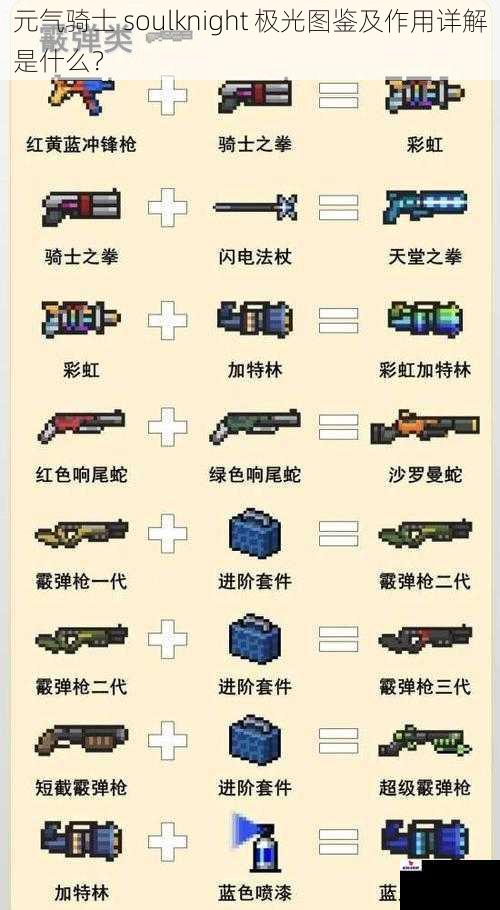 元气骑士 soulknight 极光图鉴及作用详解是什么？