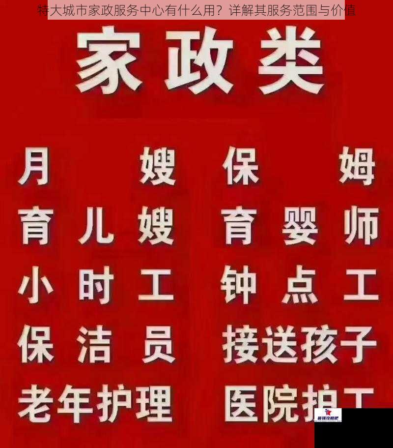 特大城市家政服务中心有什么用？详解其服务范围与价值