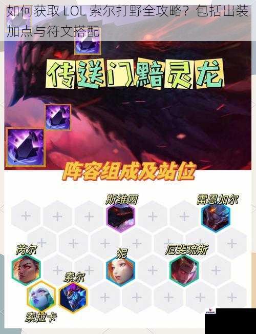 如何获取 LOL 索尔打野全攻略？包括出装加点与符文搭配