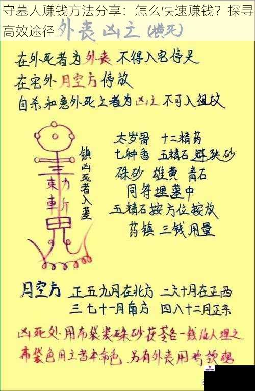 守墓人赚钱方法分享：怎么快速赚钱？探寻高效途径