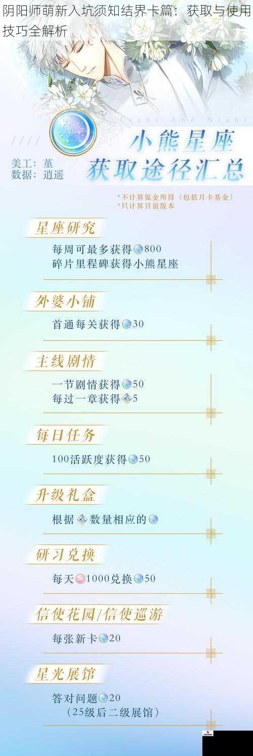 阴阳师萌新入坑须知结界卡篇：获取与使用技巧全解析