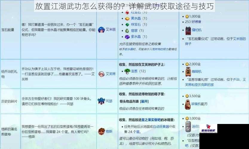 放置江湖武功怎么获得的？详解武功获取途径与技巧