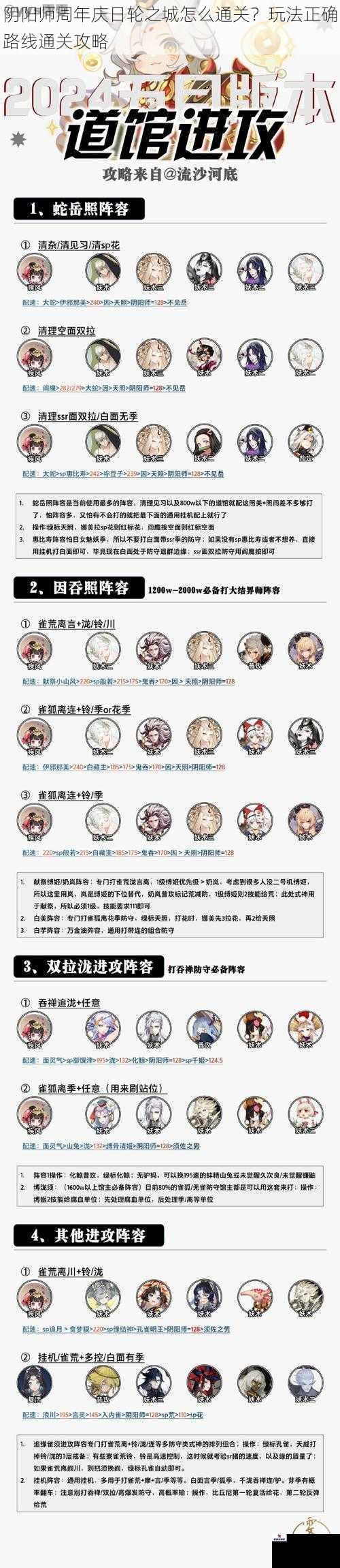 阴阳师周年庆日轮之城怎么通关？玩法正确路线通关攻略