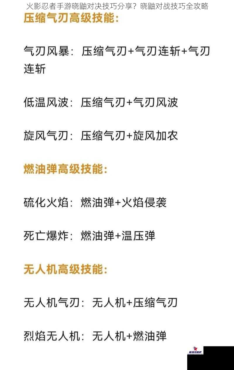 火影忍者手游晓鼬对决技巧分享？晓鼬对战技巧全攻略