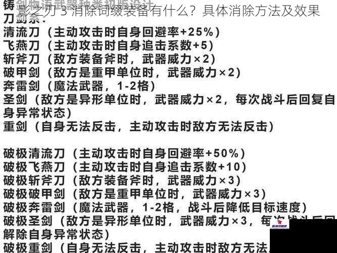 影之刃 3 消除词缀装备有什么？具体消除方法及效果