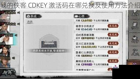 我的侠客 CDKEY 激活码在哪兑换及使用方法介绍