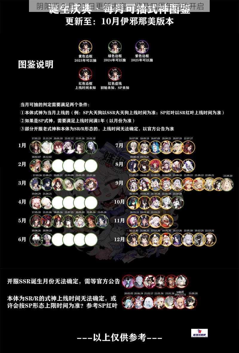 阴阳师 9 月 23 日更新内容一览及四周年活动开启