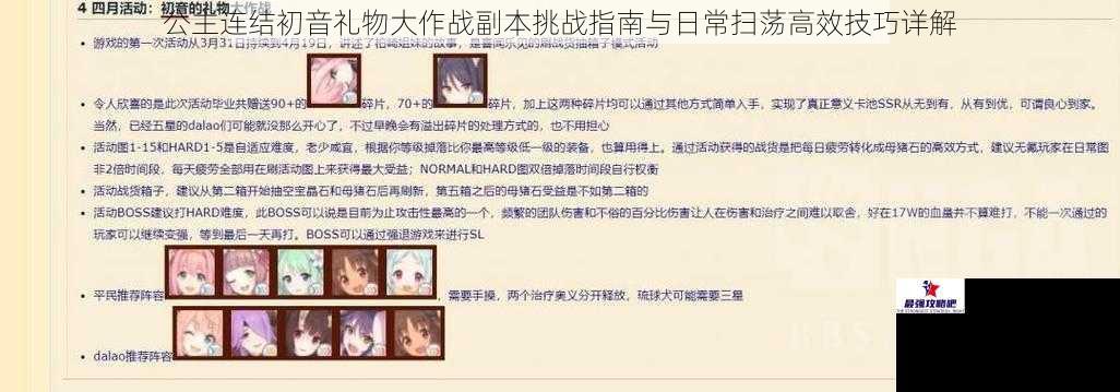 公主连结初音礼物大作战副本挑战指南与日常扫荡高效技巧详解