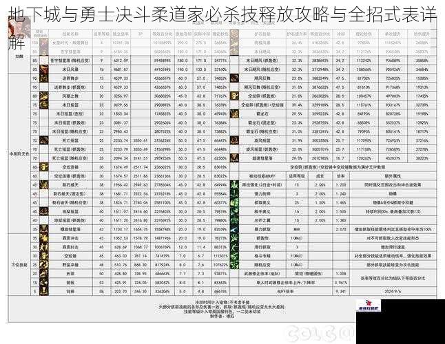 地下城与勇士决斗柔道家必杀技释放攻略与全招式表详解