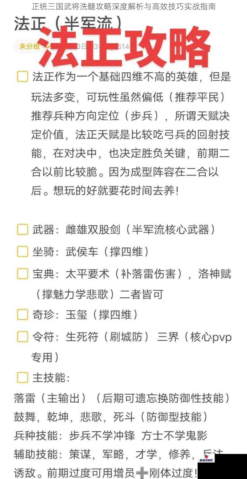 正统三国武将洗髓攻略深度解析与高效技巧实战指南