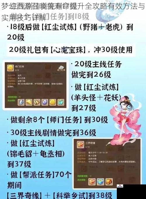 梦幻西游召唤兽寿命提升全攻略有效方法与实用技巧详解